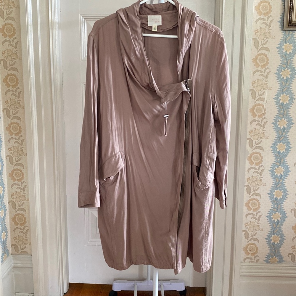 First Love Asymmetrical Zip Hood Light Weight Jacket